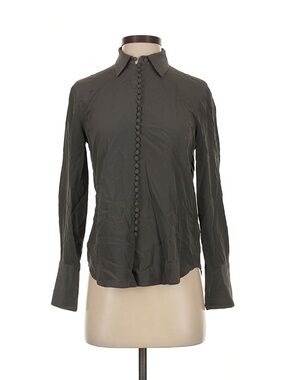 Club Monaco Gray Sill Long-Sleeve Button-Front Shirt